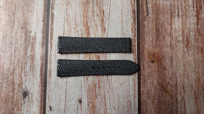 Black Full Grain Stingray Custom Leather Strap