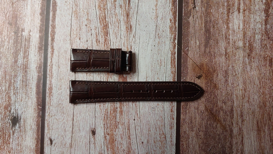 Brown Full Grain Crocodile Custom Leather Strap