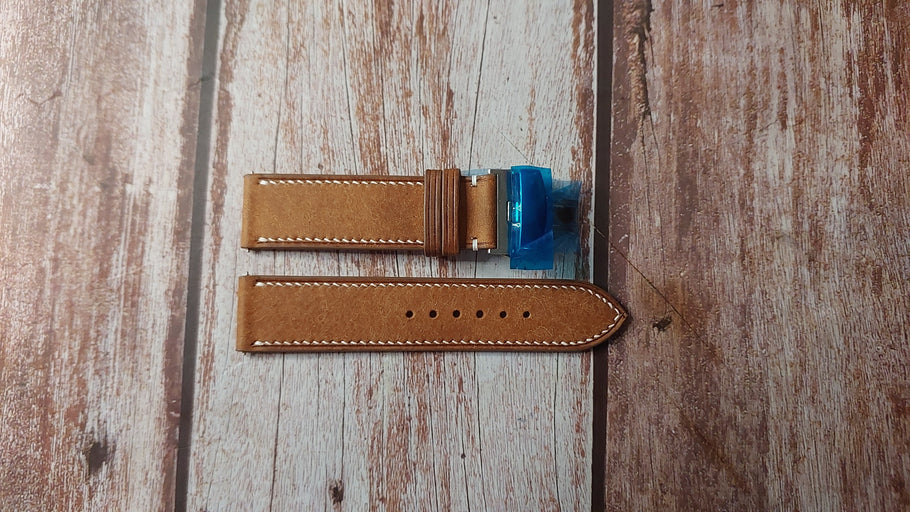 Whisky Maya Custom Leather Strap For Tudor GMT Opaline dial Watch