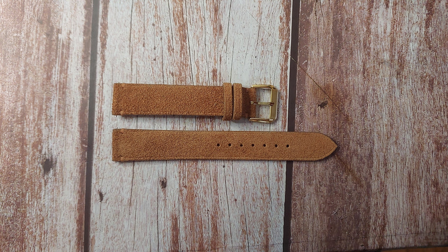 Whisky Suede Custom Leather Strap For Vintage Bulova Watch