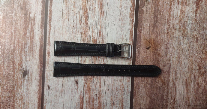 Black Full Grain Crocodile Custom Leather Strap For Breguet Watch