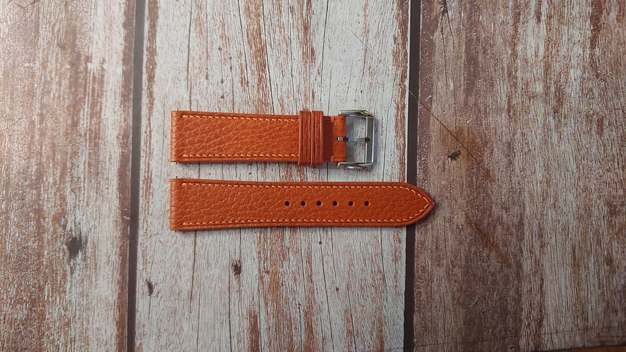 Orange Dollaro Custom Leather Strap For Mido Multiport Watch