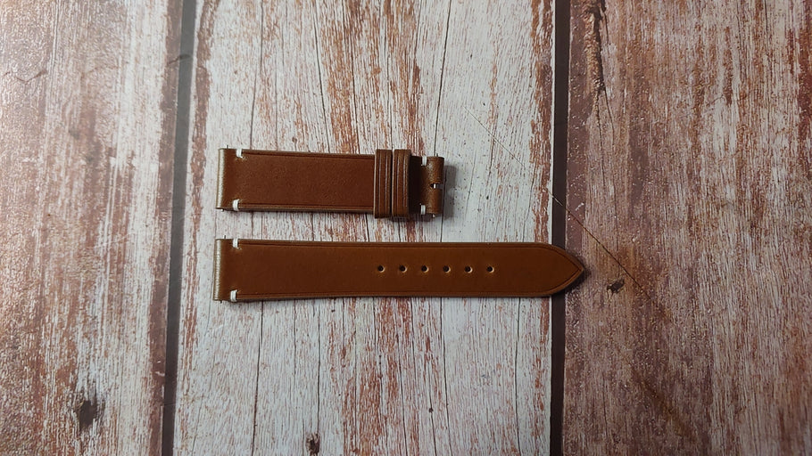 Cognac Shell Cordovan Custom Leather Strap For Longines Evidenza Watch