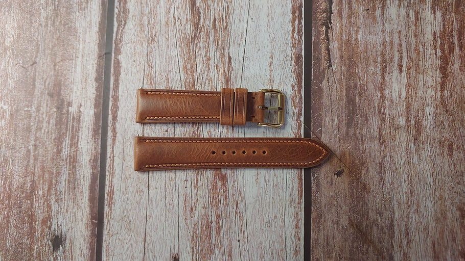 Cognac Badalassi Wax Custom Leather Strap For Seiko SPB121 Watch