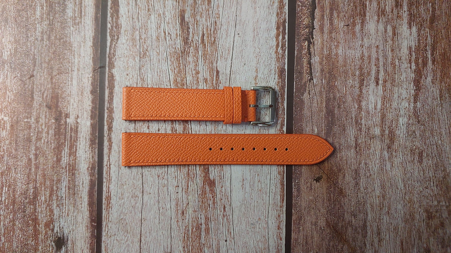 Orange Epsom Custom Leather Strap For Tag Heuer Formula 1 Watch