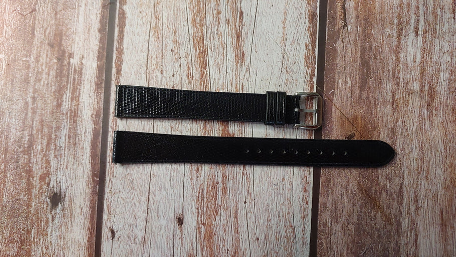 Black Full Grain Lizard Custom Leather Strap