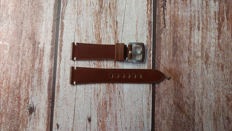 Cognac Shell Cordovan Custom Leather Strap For Tudor M79660-0002 Watch