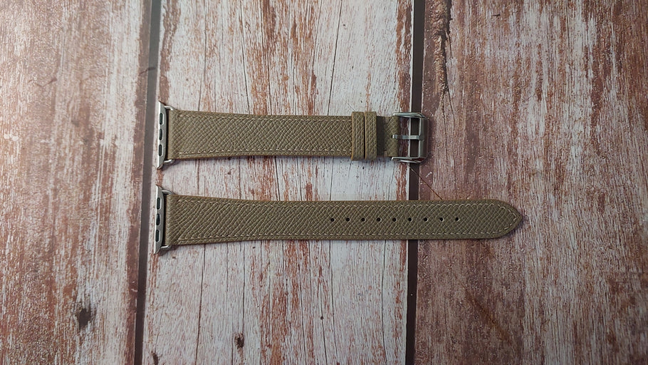 Taupe Epsom Leather Strap For Apple Watch SE (40mm)