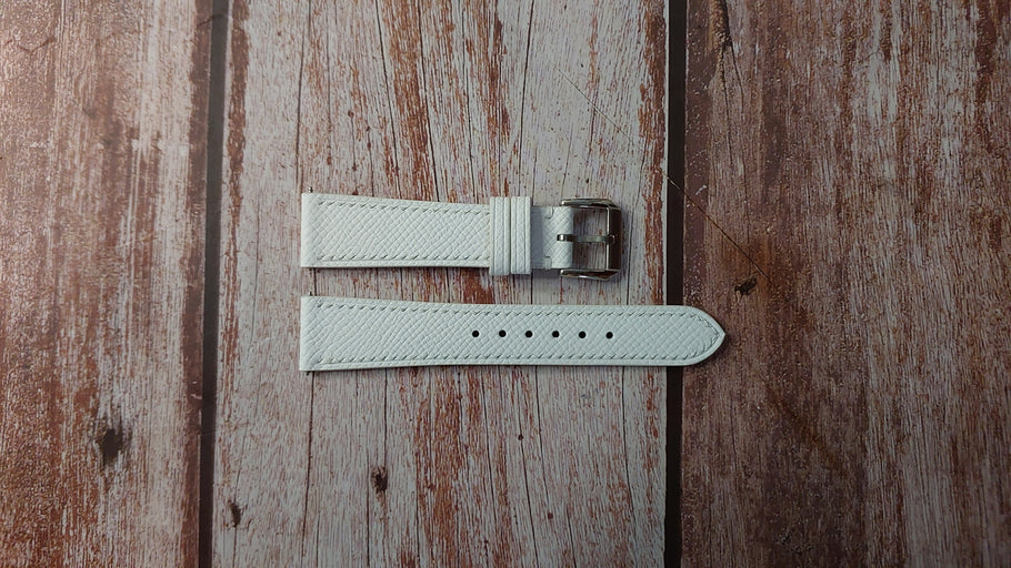 White Epsom Custom Leather Strap For Zenith A484 Chronograph Watch