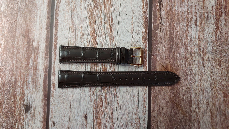 Brown Full Grain Crocodile Custom Leather Strap For Citizen Eco-drive Watch