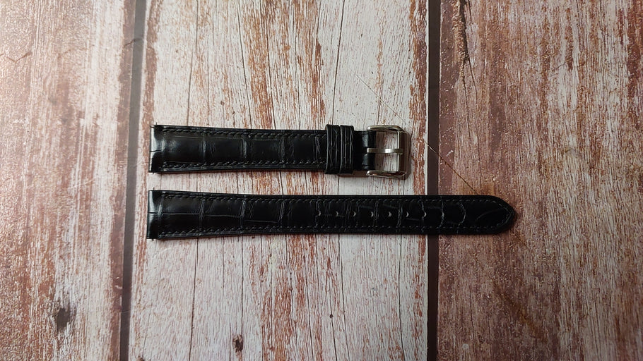 Black Full Grain Crocodile Custom Leather Strap