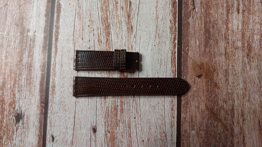 Dark Brown Full Grain Lizard Custom Leather Strap