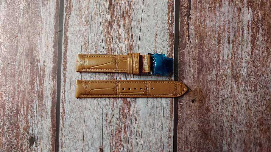 Light Brown Full Grain Crocodile Custom Leather Strap