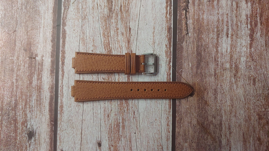 Brown Minerva Box Leather Custom Notched Strap