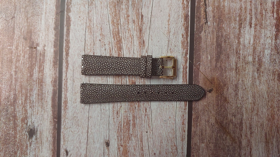 Brown Full Grain Stingray Custom Leather Strap For Old Seiko Chronograph Watch