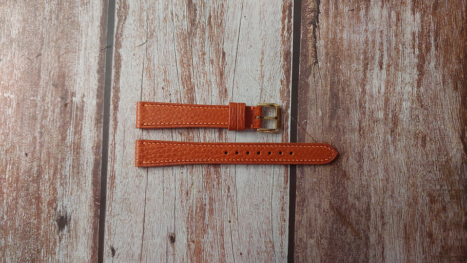 Orange Dollaro Custom Leather Strap