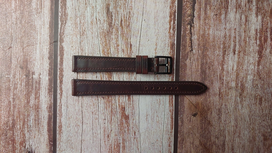 Dark Brown Badalassi Wax Custom Leather Strap For Wittnauer Watch