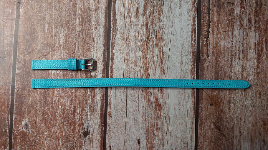 Tiffany Blue Karung Snake Skin Custom Double Tour Strap