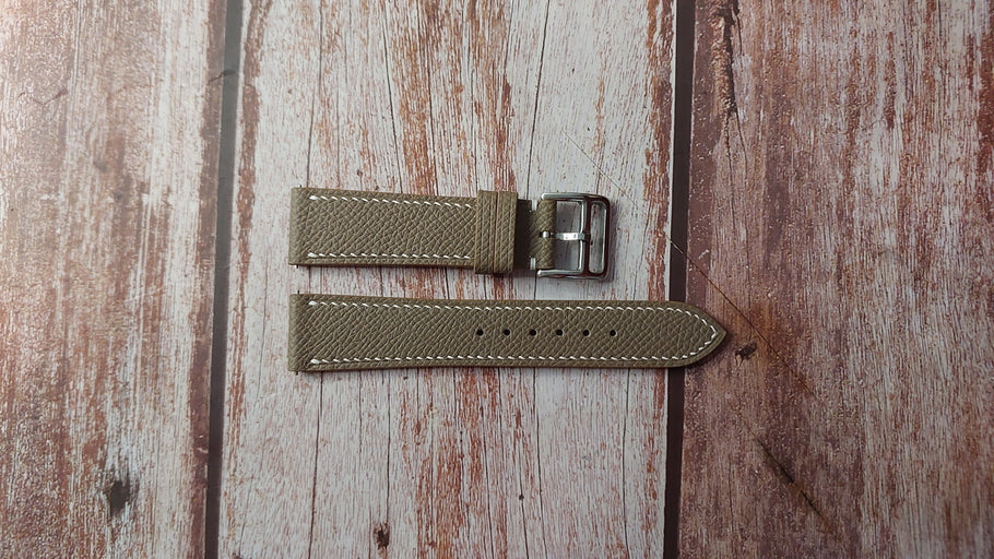 Taupe Epsom Custom Leather Strap For Hamilton Jazzmaster Watch