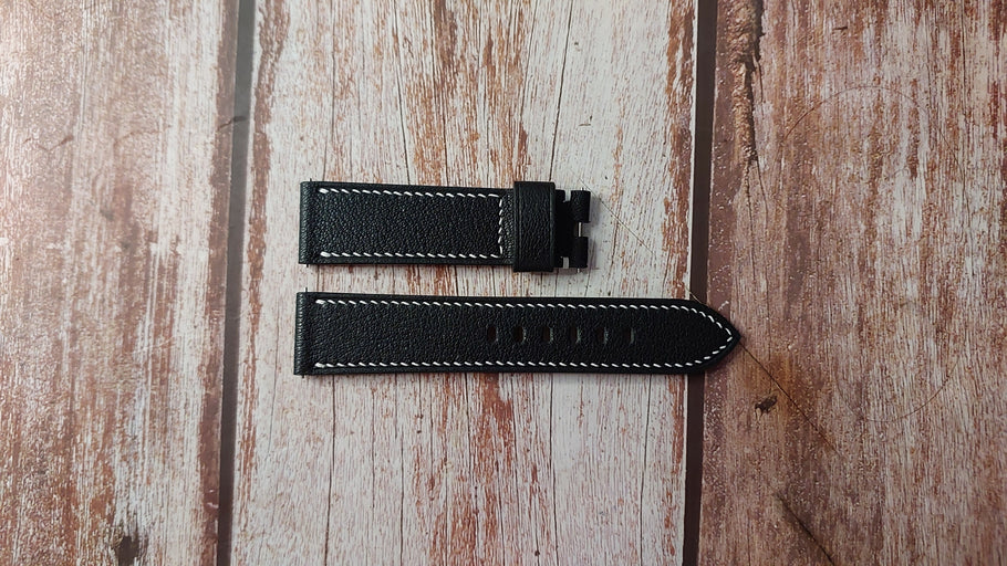 Black Alran Goat Custom Leather Strap