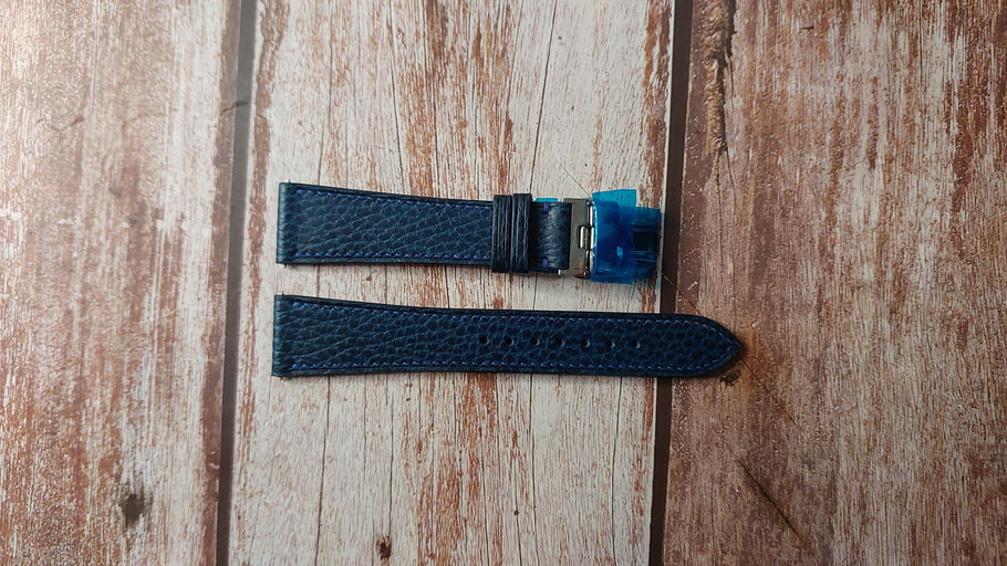 Navy Dollaro Custom Leather Strap For Rolex Datejust Watch