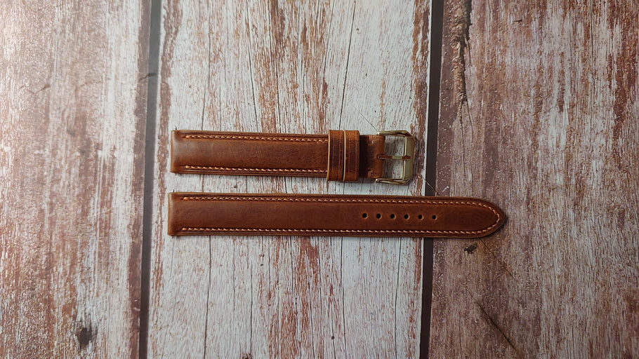 Cognac Badalassi Wax Custom Leather Strap For Pulsar Watch