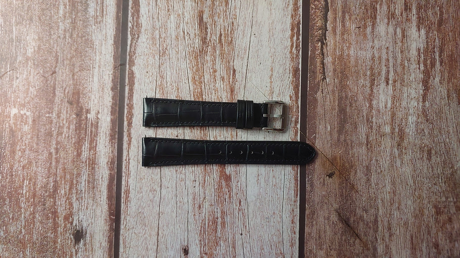 Black Full Grain Crocodile Custom Leather Strap