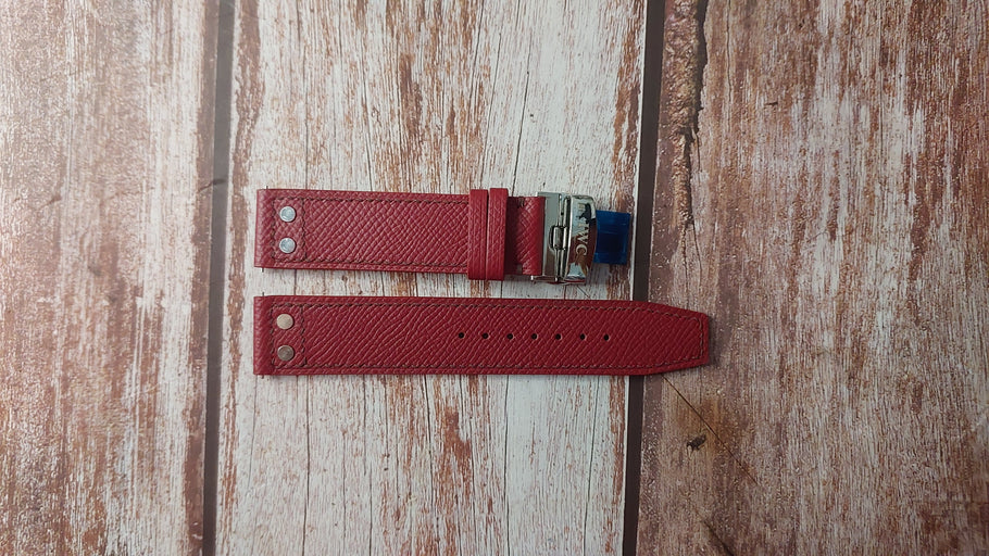 Red Epsom Custom Leather Strap For IWC Big Pilot 46mm Watch