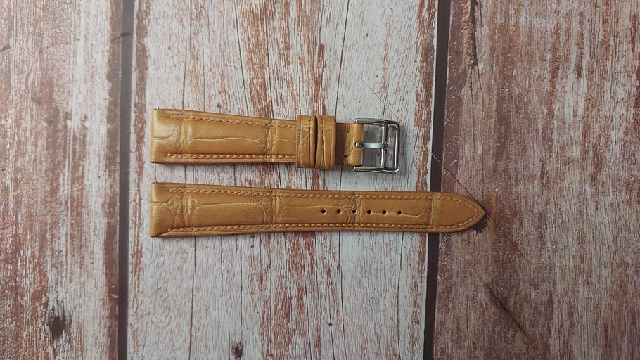 Light Brown Full Grain Crocodile Custom Leather Strap