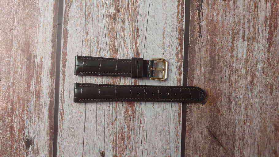 Brown Full Grain Crocodile Custom Leather Strap