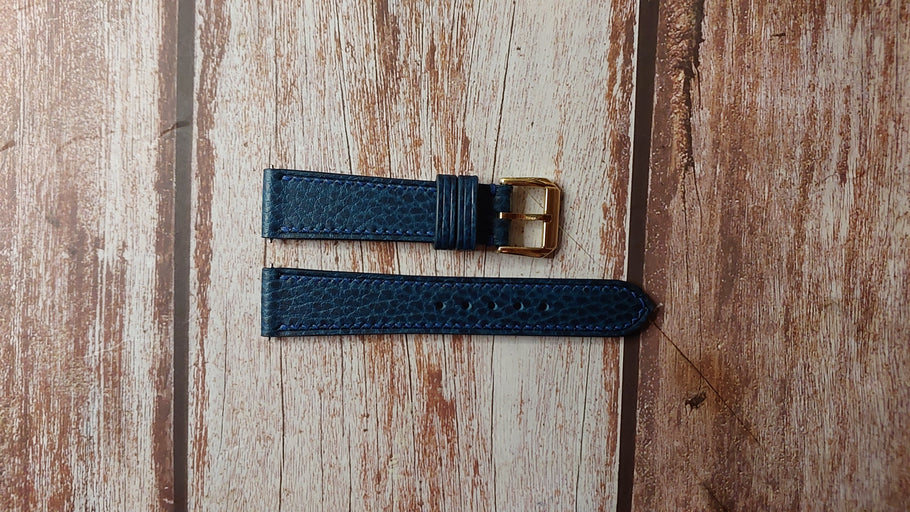 Navy Dollaro Custom Leather Strap