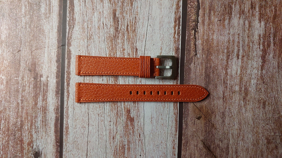 Orange Dollaro Custom Leather Strap