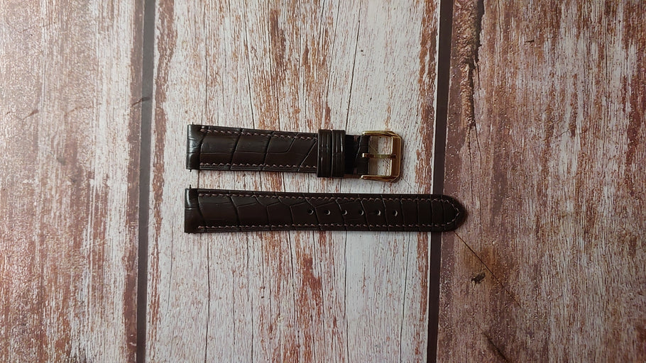 Brown Full Grain Crocodile Custom Leather Strap