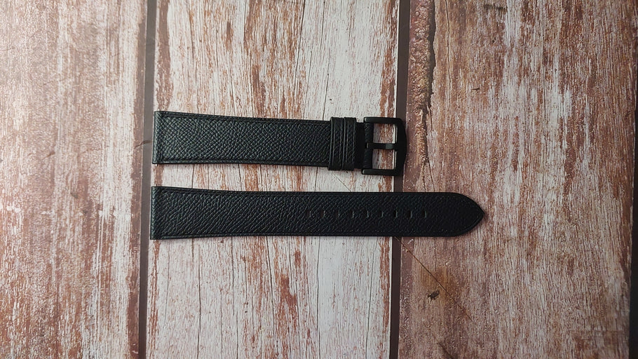 Black Epsom Leather Custom Strap