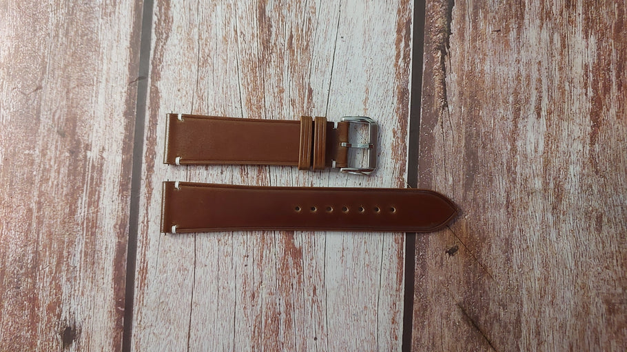 Cognac Shell Cordovan Custom Leather Strap For Bulova 96C143 Watch