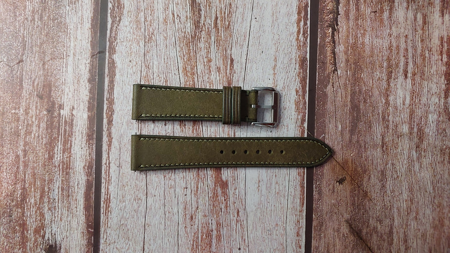 Dark Green Maya Custom Leather Strap