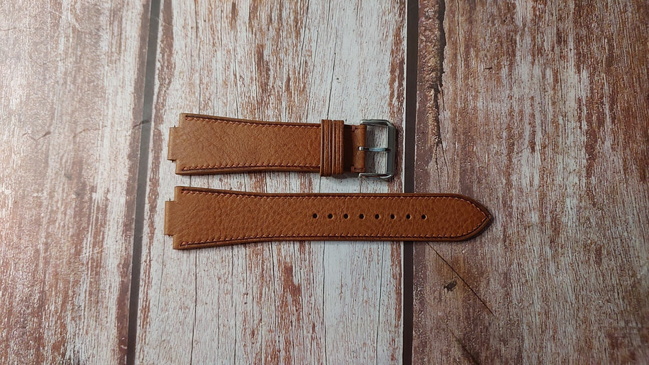 Brown Minerva Box Leather Custom Notched Strap