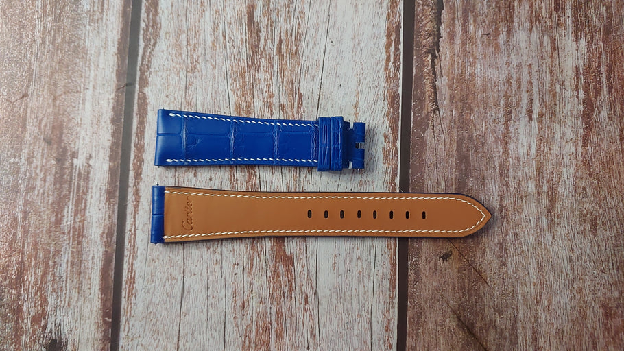 Blue Full Grain Crocodile Custom Leather Strap