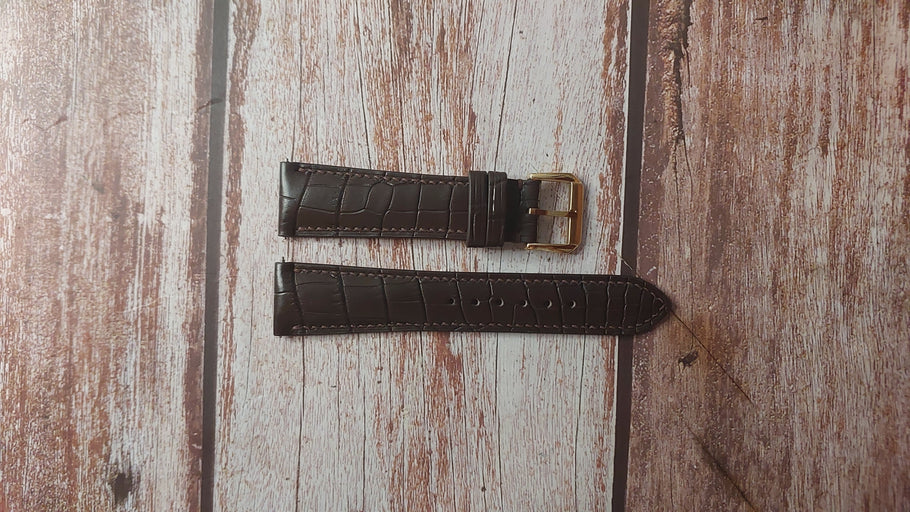 Brown Full Grain Crocodile Custom Leather Strap