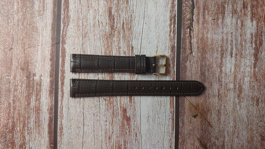 Brown Full Grain Crocodile Custom Leather Strap For Omega Seamaster Watch