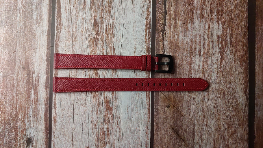 Red Epsom Custom Leather Strap For Da Fit P900 Watch