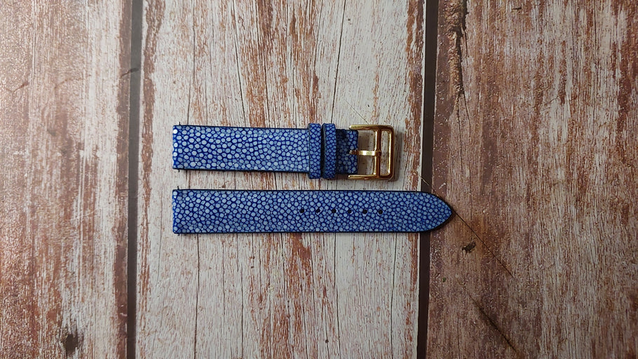 Blue Full Grain Stingray Custom Leather Strap