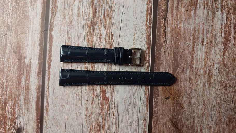 Dark Blue Crocodile Custom Leather Strap