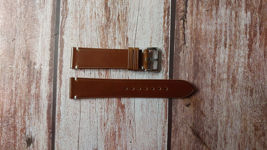 Cognac Shell Cordovan Custom Leather Strap For Bulova 96C143 Watch