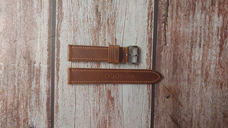 Cognac Badalassi Wax Custom Leather Strap