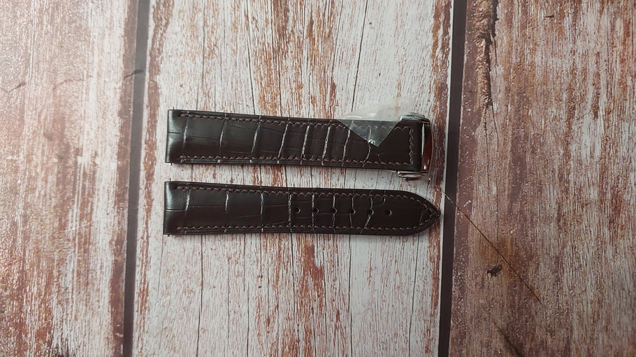 Brown Full Grain Crocodile Custom Leather Strap