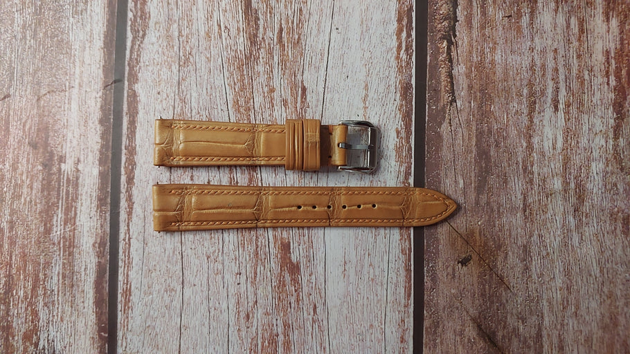 Light Brown Full Grain Crocodile Custom Leather Strap