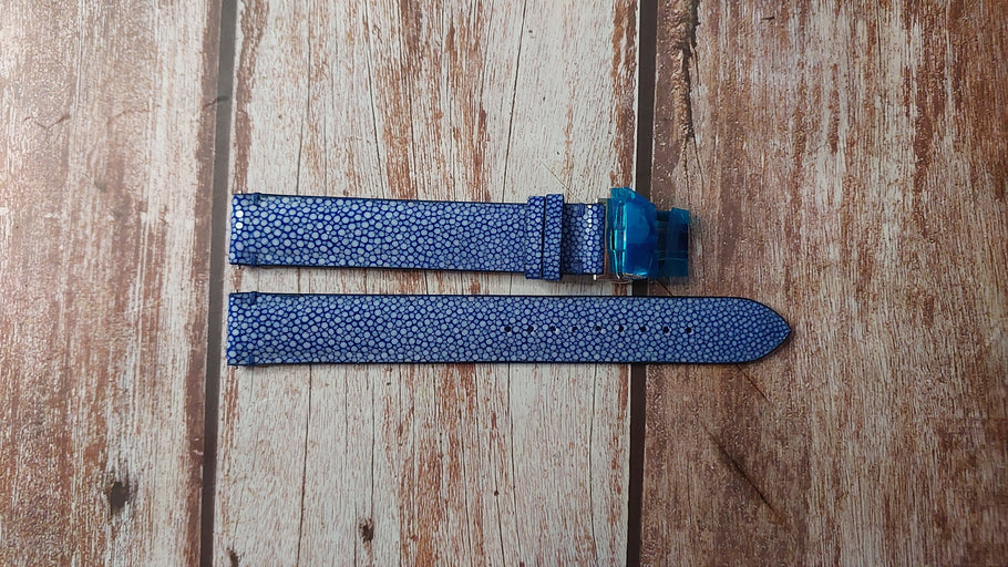 Blue Full Grain Stingray Custom Leather Strap For Jacob and Company Watch