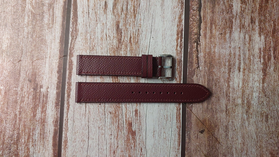 Wine Red Epsom Custom Leather Strap