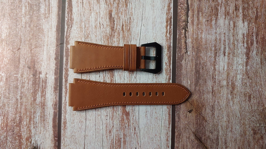 Brown Barenia Leather Bell and Ross Strap For BR01, BR03, BR S, BR-X1